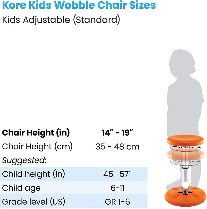 KORE DESIGN LLC KORE DESIGN Adjustable Wobble Stool Chair, Girls + Boys Kid Desk Stools, Ergonomic Small Office Chairs, Flexible Seating for Active Kids, ADD/ADHD, Classroom, Home, Age 6-11, Standard (14-19in), Green - Image 4